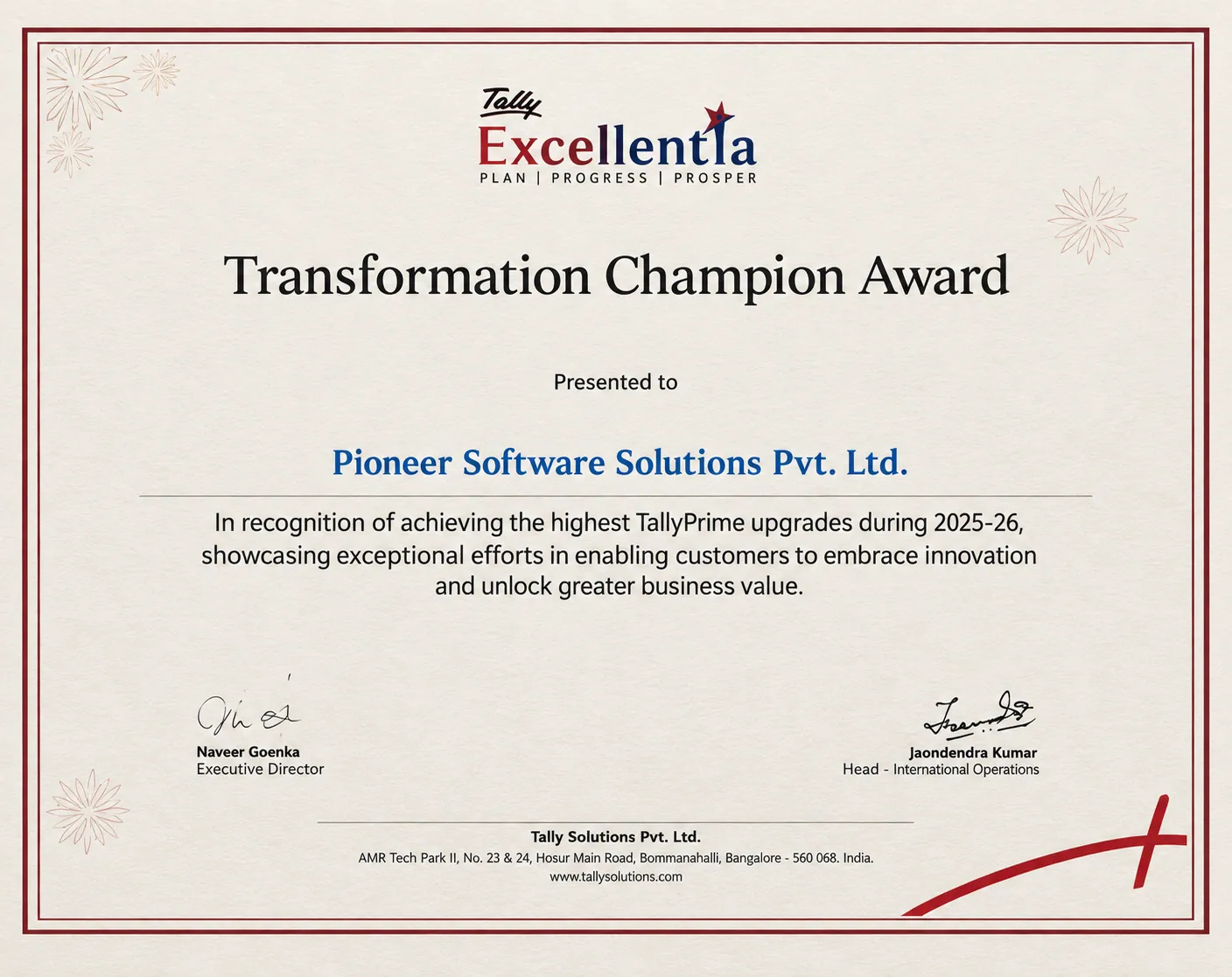 Transformation Champion Award